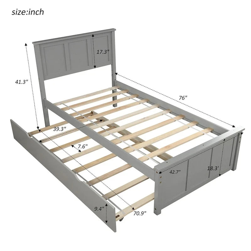 Cama plataforma doble con cama nido