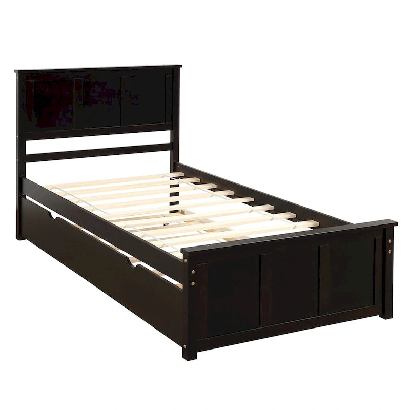 Cama plataforma doble con cama nido