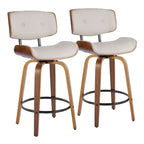 Taburete de barra de altura fija de 26" con patas de madera curvada