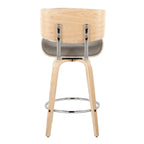 Taburete de barra de altura fija de 26" con patas de madera curvada
