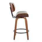 Taburete de barra de altura fija de 26" con patas de madera curvada