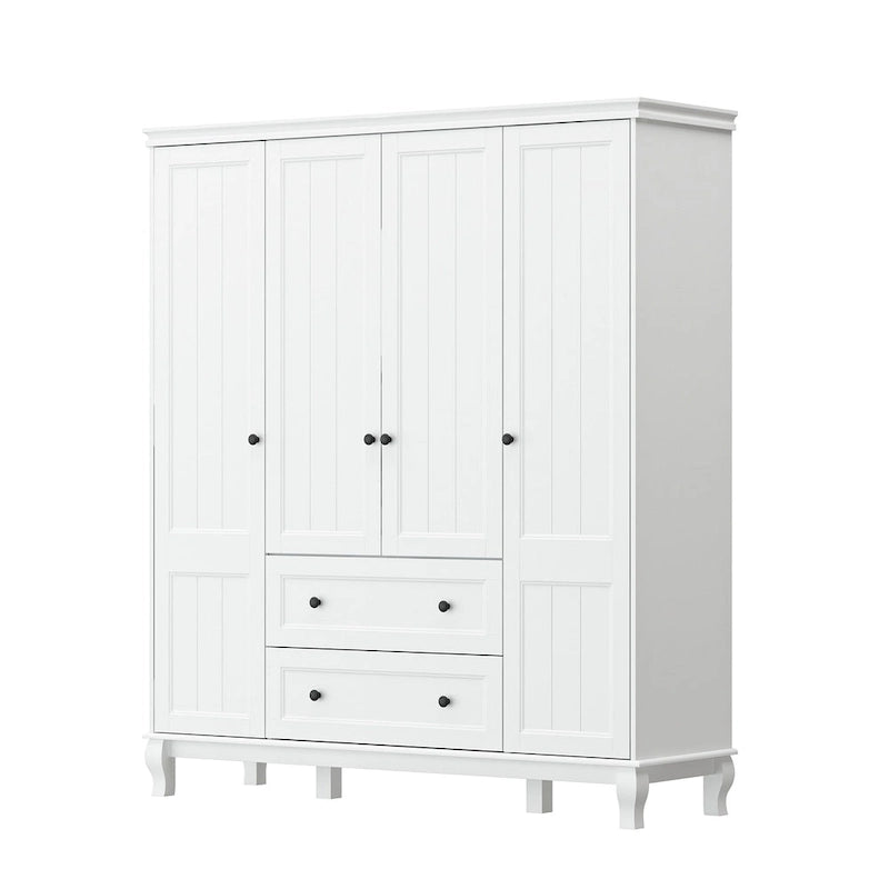 Armario Armoire Laca Blanca Madera Diseñada para Dormitorio