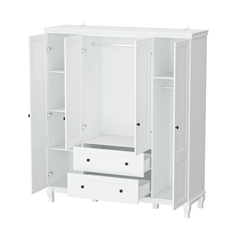 Armario Armoire Laca Blanca Madera Diseñada para Dormitorio