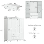 Armario Armoire Laca Blanca Madera Diseñada para Dormitorio