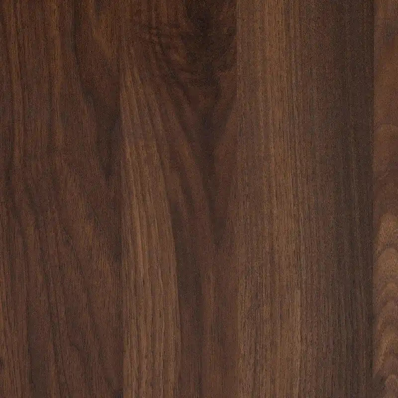 Mesa de centro de madera con acabado de nogal, de transición moderna de mediados de siglo, con 2 cajones