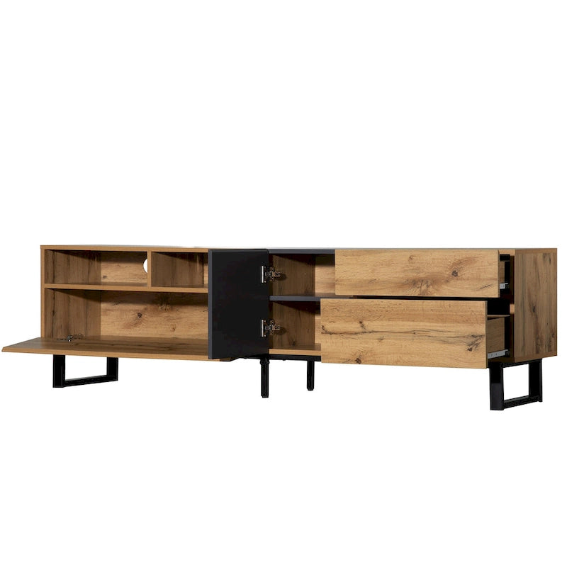 Mueble Moderno para TV de 80" con Doble Espacio de Almacenamiento