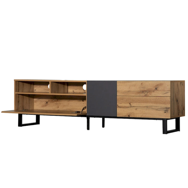 Mueble Moderno para TV de 80" con Doble Espacio de Almacenamiento