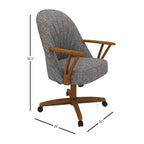 Silla de comedor Cliff Caster de madera maciza con acabado castaño