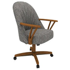Silla de comedor Cliff Caster de madera maciza con acabado castaño