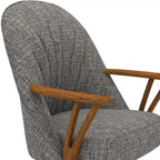 Silla de comedor Cliff Caster de madera maciza con acabado castaño