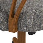 Silla de comedor Cliff Caster de madera maciza con acabado castaño