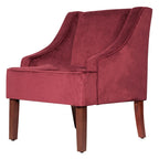 Sillón decorativo Swoop Arm de terciopelo Berry Merlot