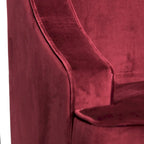 Sillón decorativo Swoop Arm de terciopelo Berry Merlot