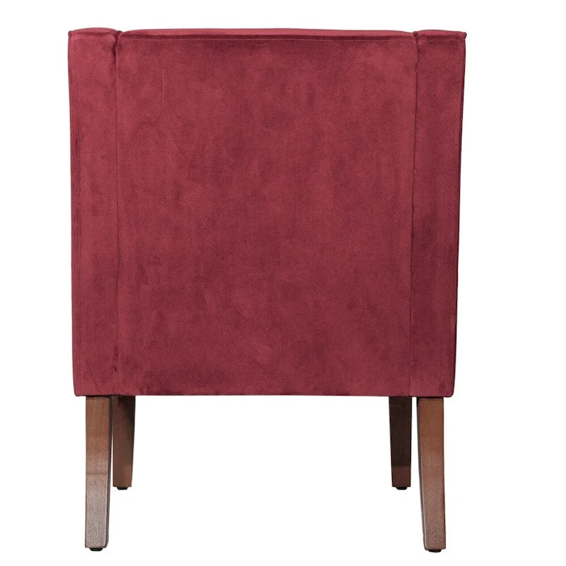 Sillón decorativo Swoop Arm de terciopelo Berry Merlot