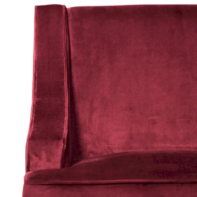 Sillón decorativo Swoop Arm de terciopelo Berry Merlot