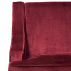 Sillón decorativo Swoop Arm de terciopelo Berry Merlot