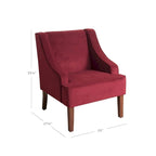 Sillón decorativo Swoop Arm de terciopelo Berry Merlot