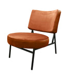 Sillón decorativo Sami moderno de terciopelo naranja