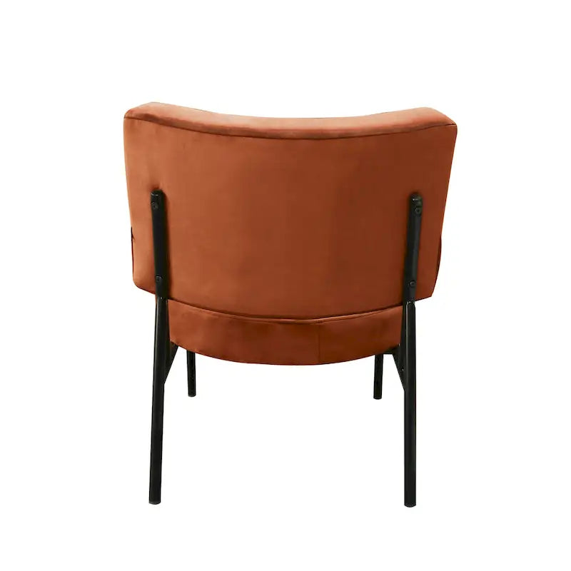 Sillón decorativo Sami moderno de terciopelo naranja