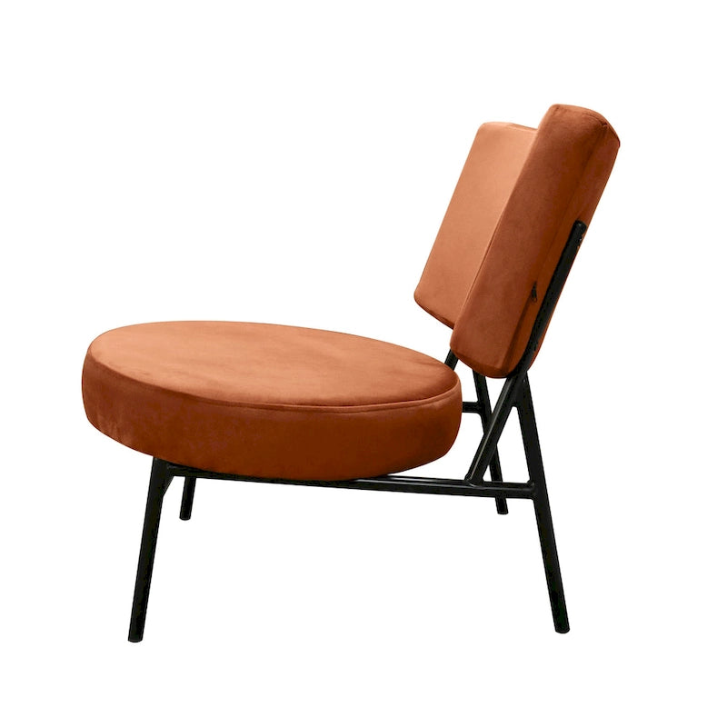 Sillón decorativo Sami moderno de terciopelo naranja