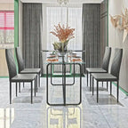 Mesa de Comedor Rectangular con Estructura Metálica
