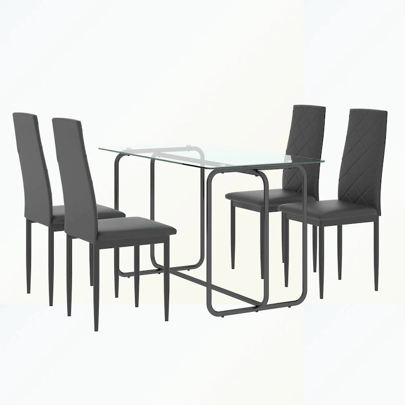 Mesa de Comedor Rectangular con Estructura Metálica
