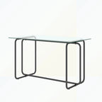 Mesa de Comedor Rectangular con Estructura Metálica