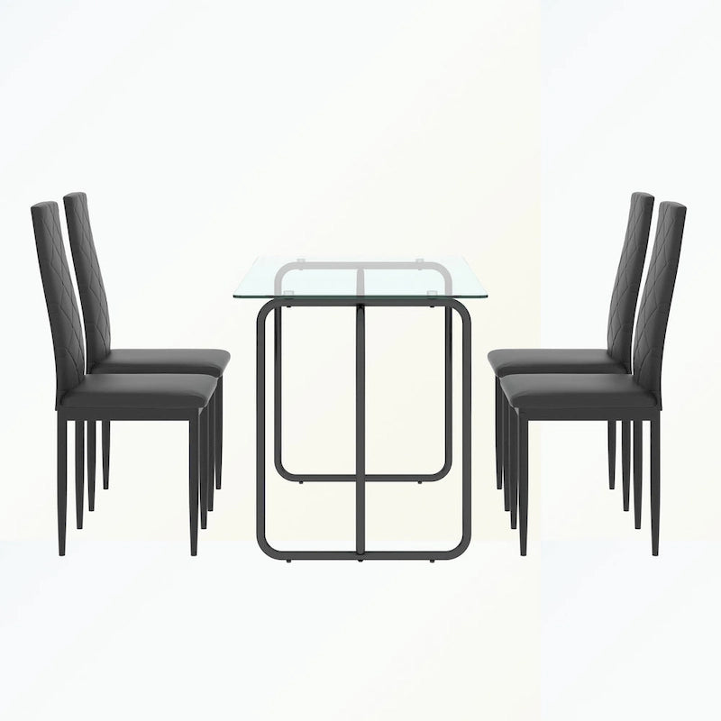 Mesa de Comedor Rectangular con Estructura Metálica