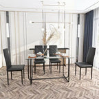 Mesa de Comedor Rectangular con Estructura Metálica