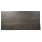 Mesa de caballete rústica blanca con acabado gris envejecido