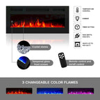 Mueble de TV de 72 pulgadas con chimenea eléctrica integrada, incluye kit de montaje en pared