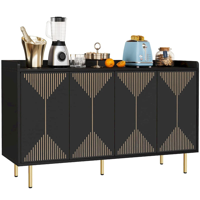 Alacena de cocina de 55 pulgadas con almacenamiento, aparador, mesa de bufé con puertas