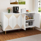 Alacena de cocina de 55 pulgadas con almacenamiento, aparador, mesa de bufé con puertas