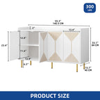 Alacena de cocina de 55 pulgadas con almacenamiento, aparador, mesa de bufé con puertas