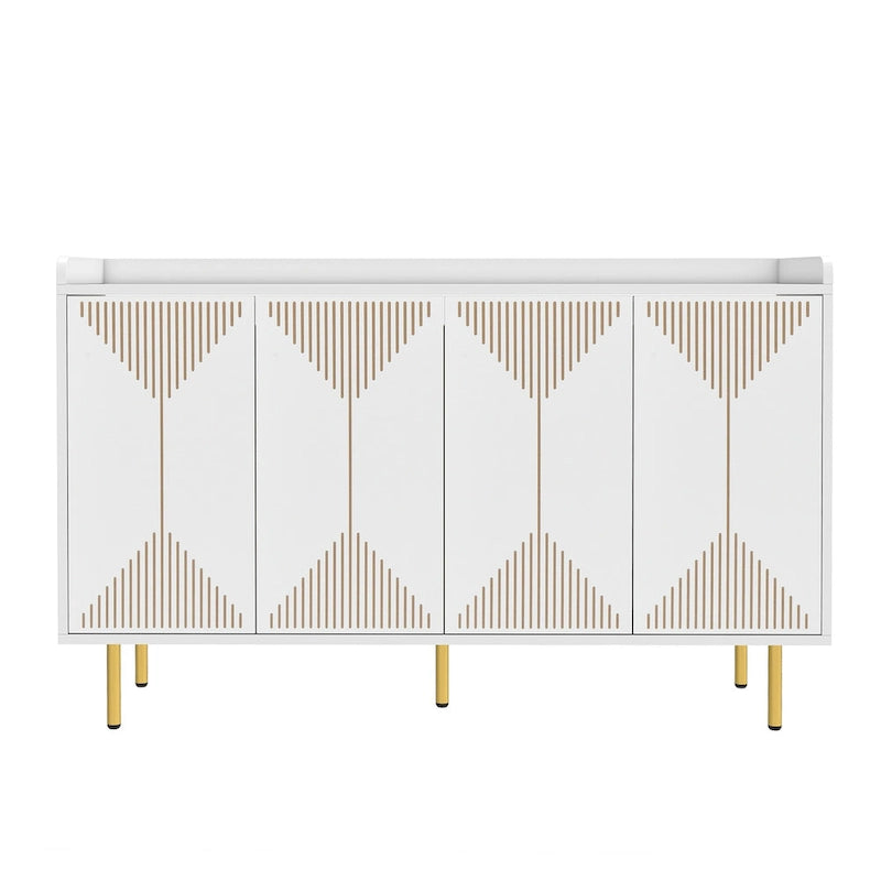 Alacena de cocina de 55 pulgadas con almacenamiento, aparador, mesa de bufé con puertas