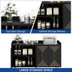 Alacena de cocina de 55 pulgadas con almacenamiento, aparador, mesa de bufé con puertas