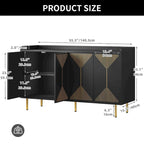 Alacena de cocina de 55 pulgadas con almacenamiento, aparador, mesa de bufé con puertas