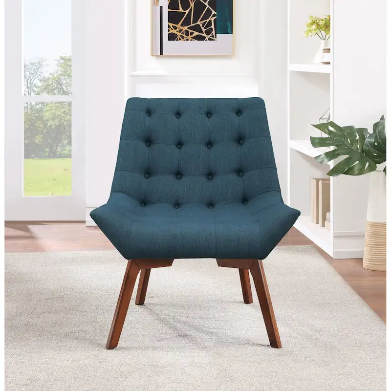 Sillón capitoné con patas de color café