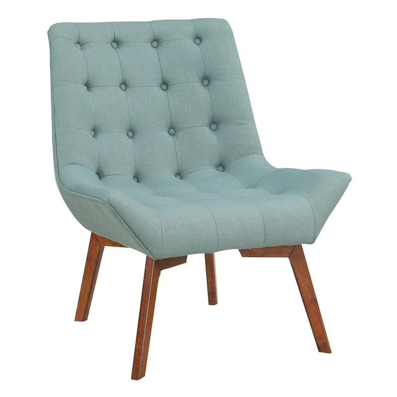 Sillón capitoné con patas de color café