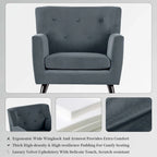 Sillón Acentual Tapizado en Terciopelo con Estructura de Acero y Patas de Madera