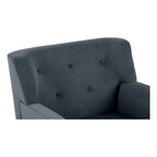 Sillón Acentual Tapizado en Terciopelo con Estructura de Acero y Patas de Madera