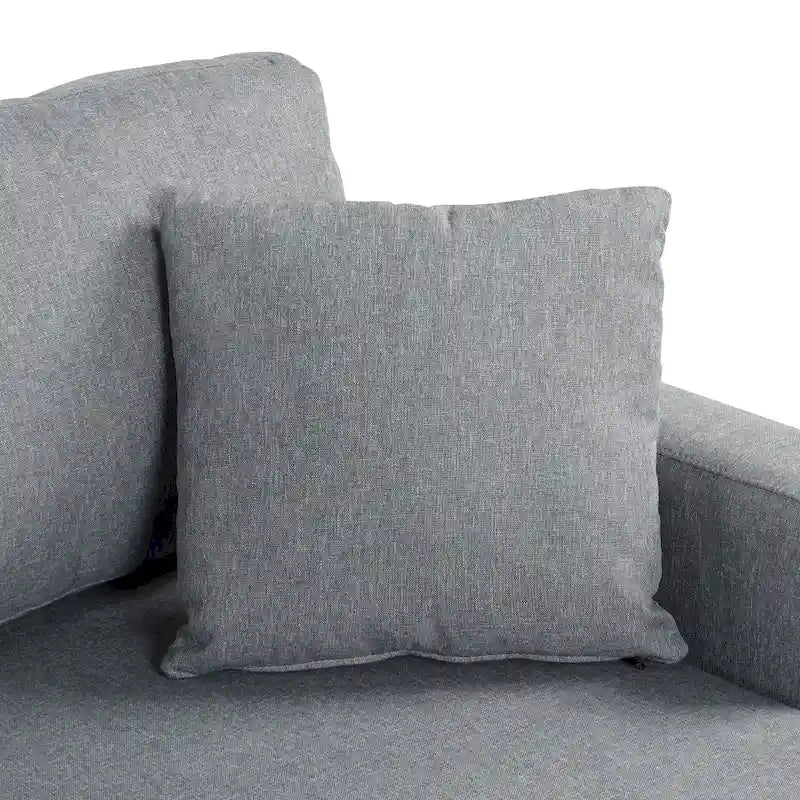 Sofá seccional cama en forma de L con almacenamiento y 2 cojines