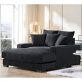 Sillón chaise longue tapizado en pana para sala de estar