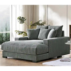 Sillón chaise longue tapizado en pana para sala de estar