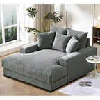 Sillón chaise longue tapizado en pana para sala de estar