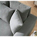 Sillón chaise longue tapizado en pana para sala de estar