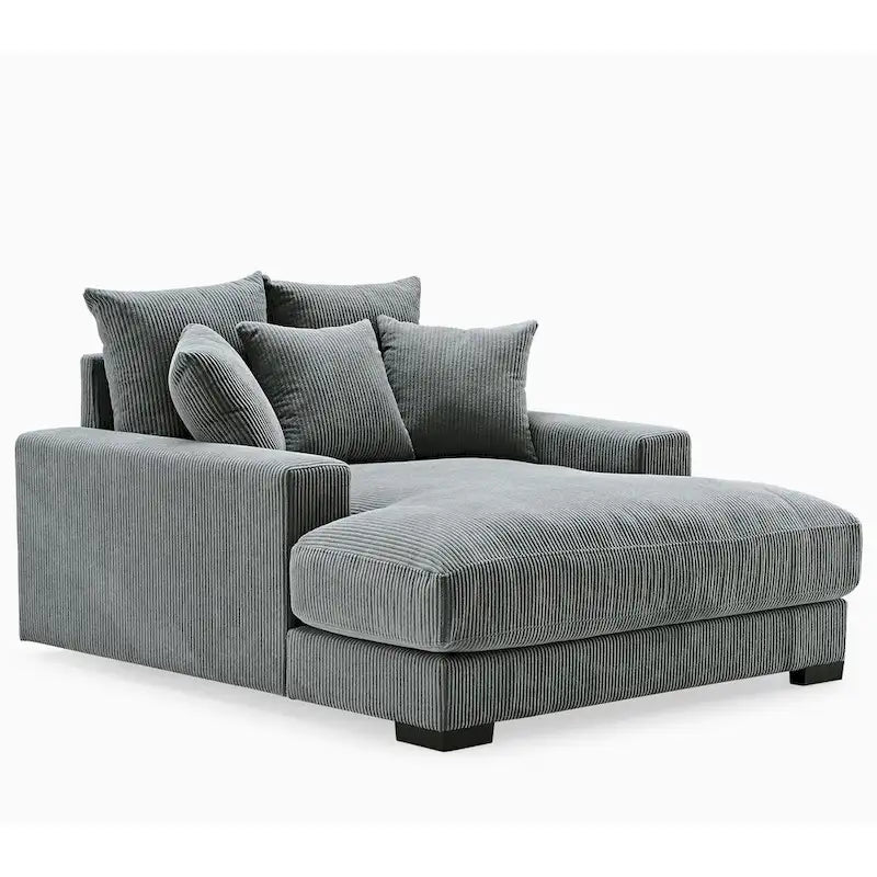 Sillón chaise longue tapizado en pana para sala de estar