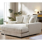 Sillón chaise longue tapizado en pana para sala de estar