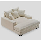 Sillón chaise longue tapizado en pana para sala de estar