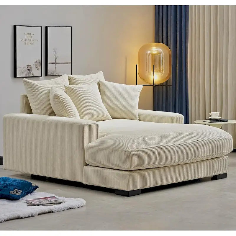 Sillón chaise longue tapizado en pana para sala de estar